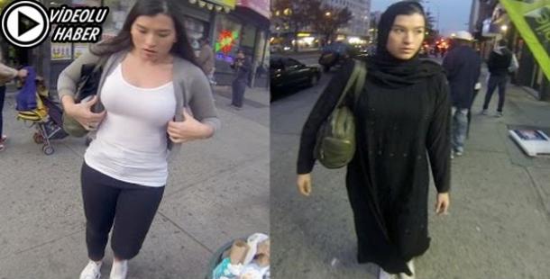New York'ta tesettürlü ve tesettürsüz deney