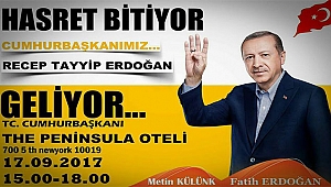 Erdoğan'ı New York'ta Türkler Karşılayacak