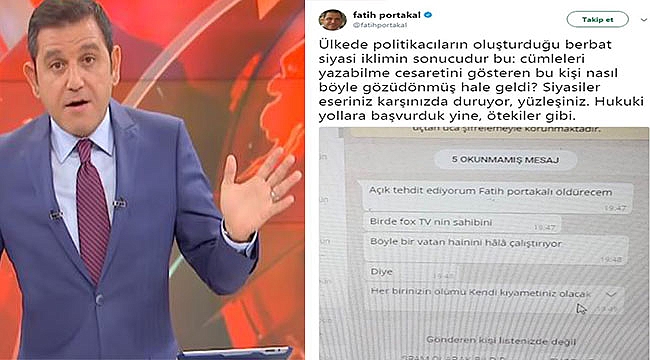 Fatih Portakal'a Whatsapp'tan Ölüm Tehdidi