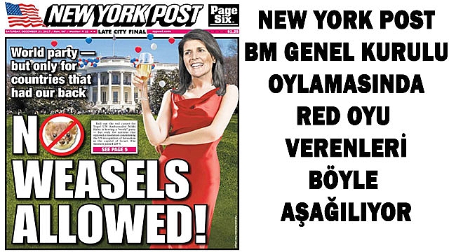 New York Post'tan 2. Çirkin Manşet
