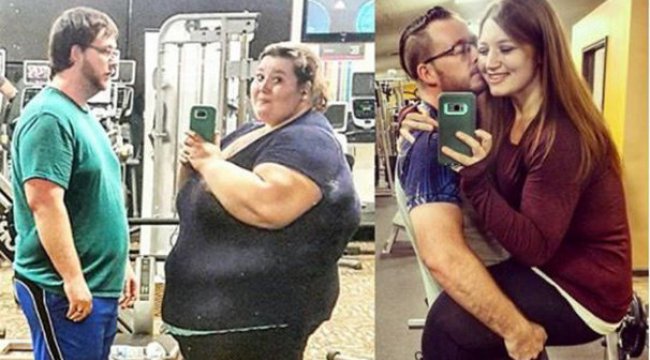 Obez çift birlikte 200 kilo verdi
