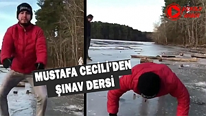 Mustafa Cecili ABD'de buzda Şınav çekti