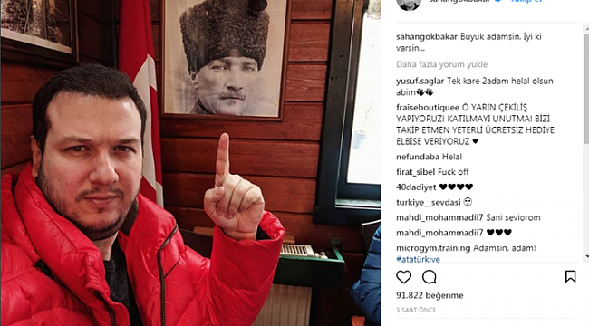 Şahan Gökbakar'dan Atatürk paylaşımı