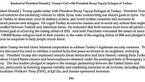 Trump Erdoğan görüşmesinde Açıklama Polemiği