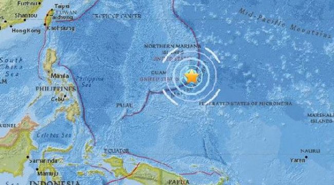 ABD'nin Guam Adası yakınlarında 6 büyüklüğünde deprem