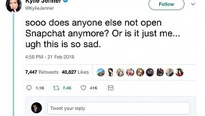 Kylie Jenner tweeti Snapchat’i düşürdü
