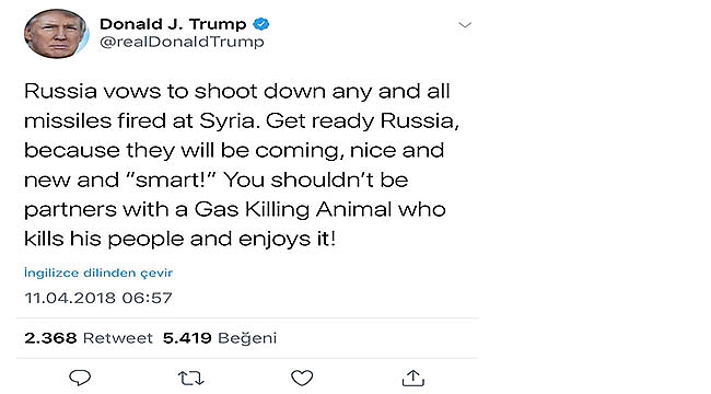 Trump Savaş Mesajını Twitter'dan Verdi