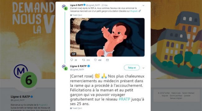 Paris metrosunda doğan Osman'a 25 yıl ücretsiz toplu taşıma