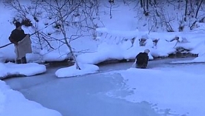 Michigan Gölü'nde Kartal Buz Tutunca...