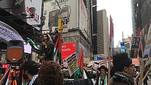 Times Square'de İsrail Protestosu