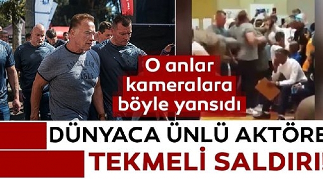 Schwarzenegger'e tekmeli saldırı