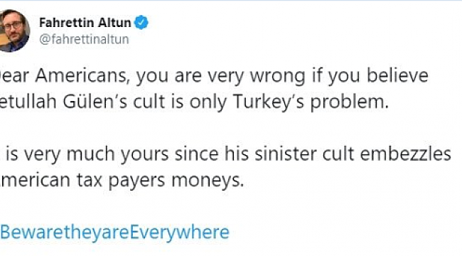 Fahrettin Altun'dan ABD'ye FETÖ Uyarısı
