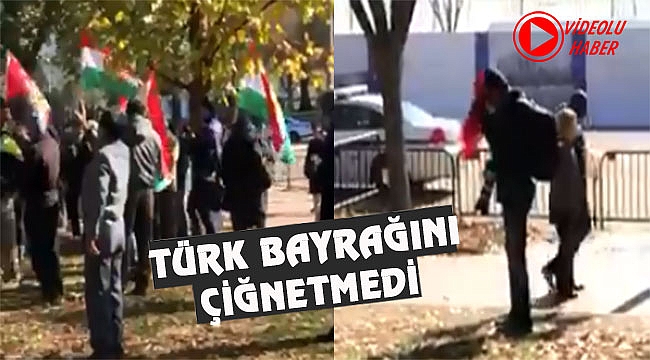 Washington'da Türk Gazeteci Bayrağı çiğnetmedi