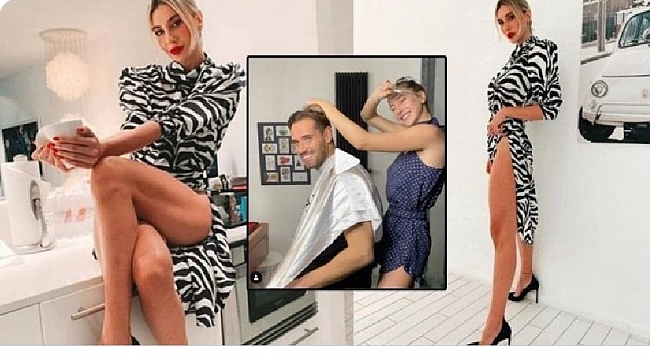 Şeyma Subaşı sevgilisinin saçını kesti