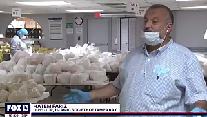 TAMPA'DA CAMİİDEN CORONA YARDIMI