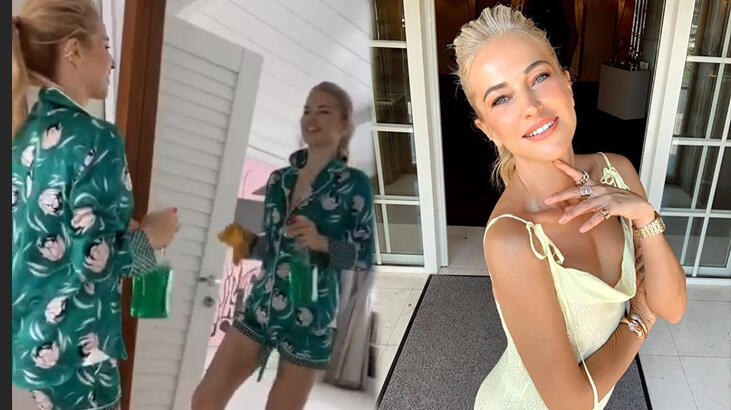 Burcu Esmersoy'dan karantina temizliği dansı
