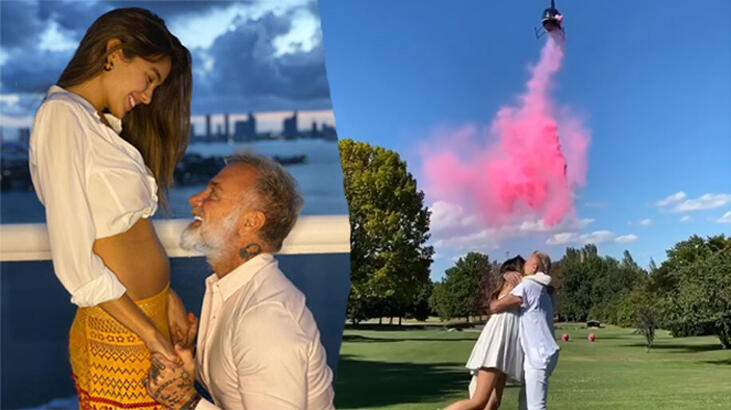 Gianluca Vacchi bebeğinin cinsiyetini helikopterle