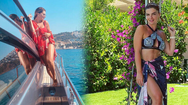 Pelin Karahan'dan teknede bikinili pozlar