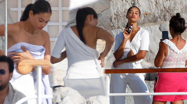 Shanina Shaik poz vermek için hazırlandı