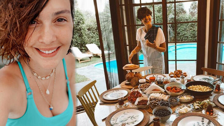 Bergüzar Korel'den kahvaltı paylaşımı