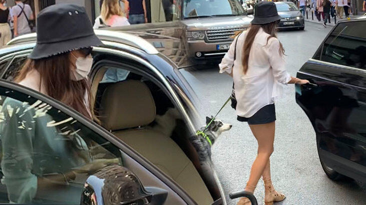 Hande Erçel izin gününde köpeğiyle gezmeye çıktı