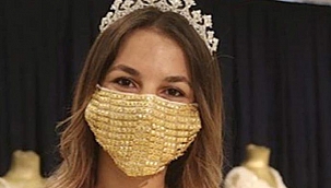 Gelinler İçin Altın İşlemeli Maske