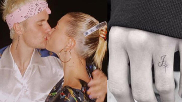 Hailey Baldwin, Justin Bieber'ın baş harfini dövme