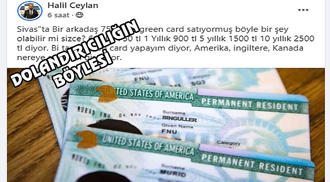 Green Card'ın Sahtesini Yaptılar