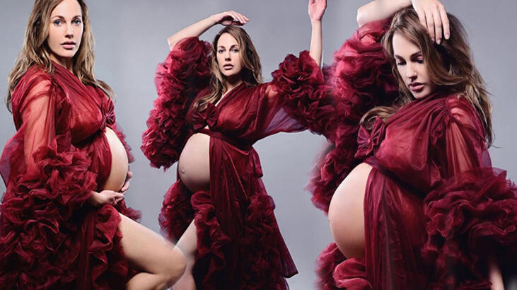 Doğuma gün sayan Meryem Uzerli'den yeni pozlar