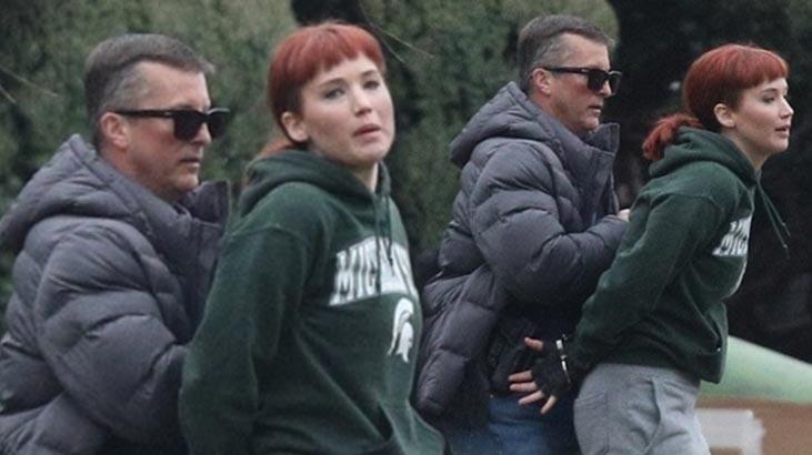Jennifer Lawrance yeni filmi için kızıl saçlı oldu