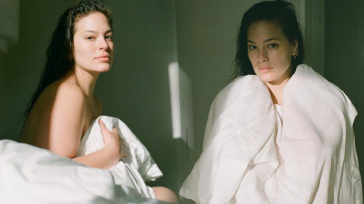 Ashley Graham'dan üstsüz pozlar! Fotoğrafları koca