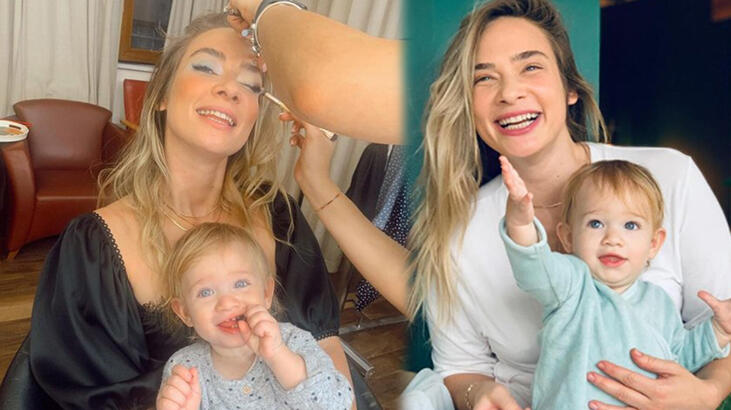 Müge Boz'dan 'çalışan anne' pozu