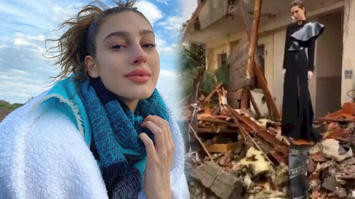 Itır Esen deprem enkazı üzerinde poz verdi! Tepki
