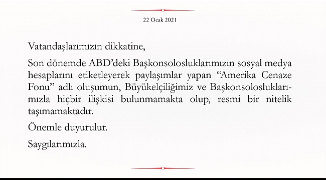 Amerikan Cenaze Fonu'na Dikkat!