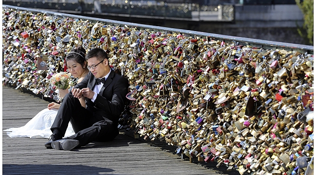Texas San Antonio's Love Lock Bridge
