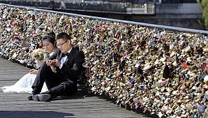 Texas San Antonio's Love Lock Bridge