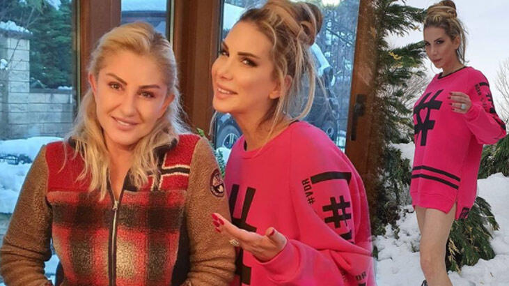 Tuğba Özerk kar üstünde böyle poz verdi