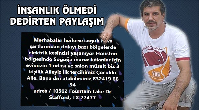 Houstonlu Türk'ten İçimizi Isıtacak Paylaşım
