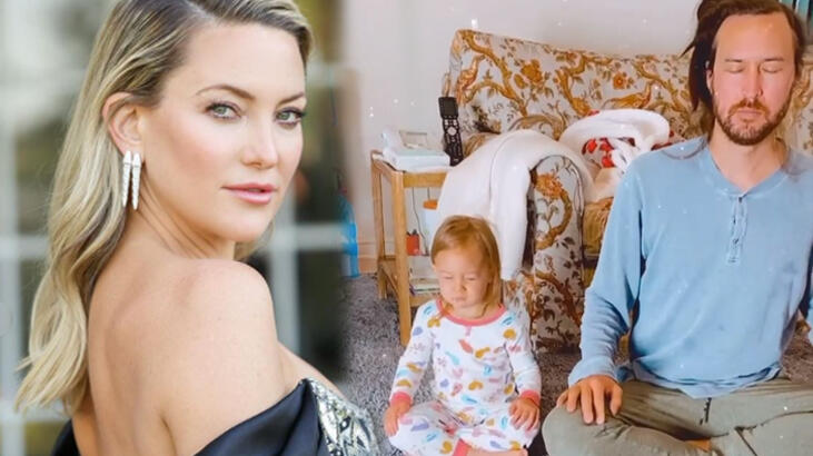 Kate Hudson kızı Rani'nin meditasyon yaptığı anı p