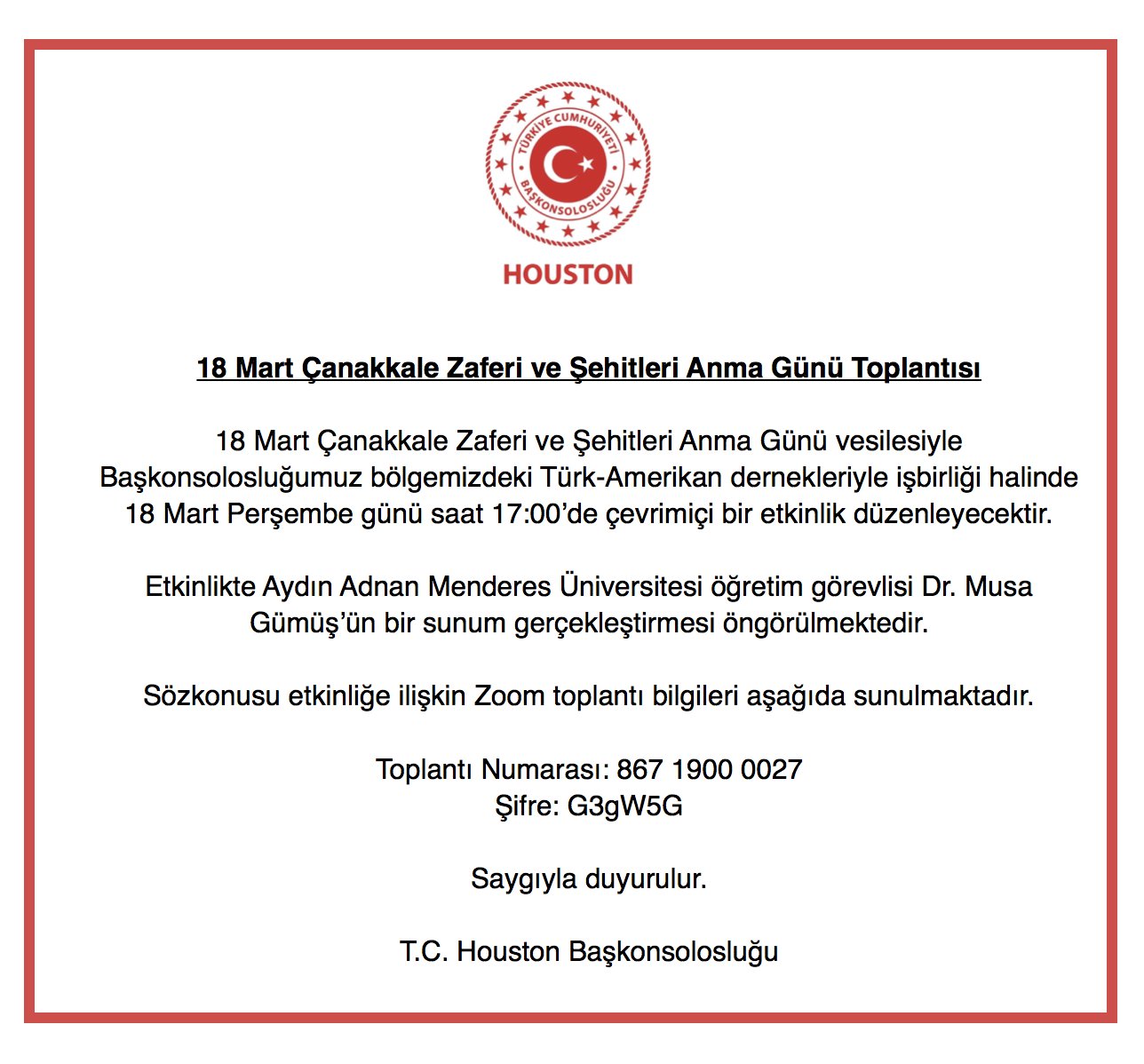 18 Mart Çanakkale Zaferi'ni Anma Etkinliği