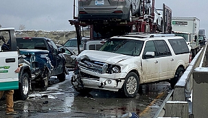 Montana'da 40 Araç Birbirine Girdi
