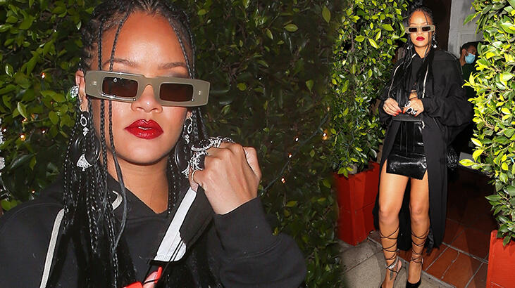 Rihanna gece gezmesinde! Hemen maskesini taktı
