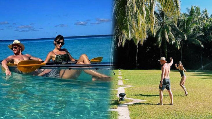 Kerem Bürsin ve Hande Erçel'den Maldivler pozu