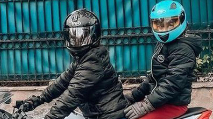 Yağmur Sarıoğlu ile oğlu motosiklet turunda