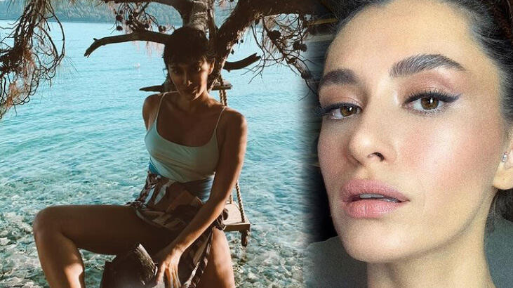 Hande Doğandemir mayoyla ağaca çıktı