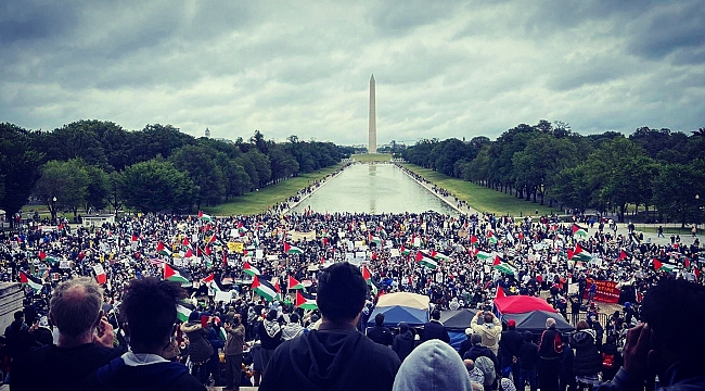 Washington'da Filistin'e Destek Mitingi