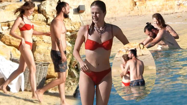 Burcu Biricik ile Emre Yetkin'in deniz keyfi