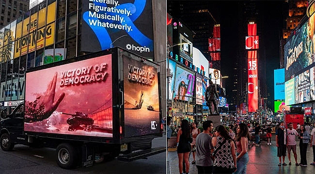 Times Square'de 15 Temmuz Şehitleri