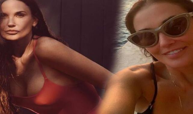 58 yaşındaki Demi Moore'dan mayolu poz
