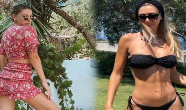 Şeyma Subaşı çimlerin üzerinde bikinisiyle poz verdi